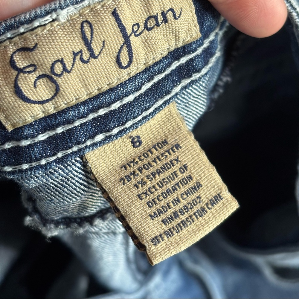 Earl Jeans Y2K faded embellished embroidered bootcut Jeans stretch Size 8 - Picture 9 of 9